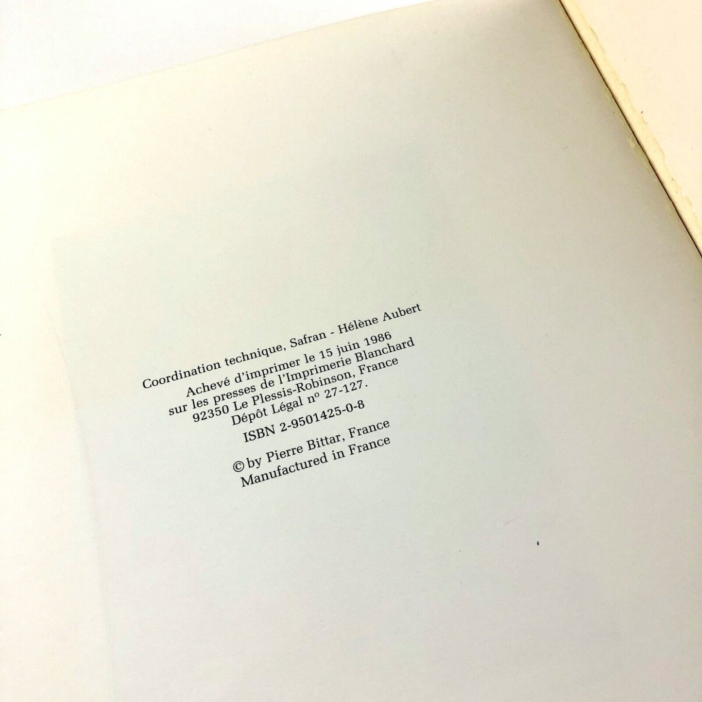 Pierre Bittar | Imprimerie Blanchard catalogue, 1986 inscribed