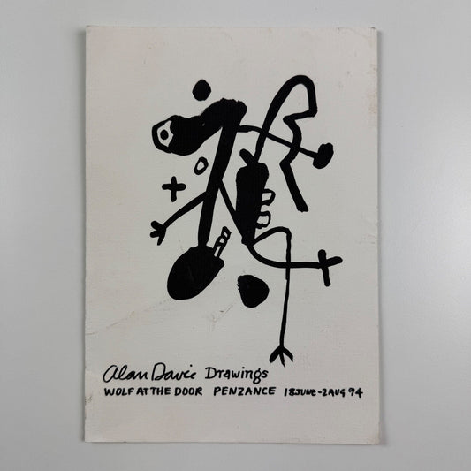 Private view invite Alan Davie Drawings Wolf at the Door Penzance 1994