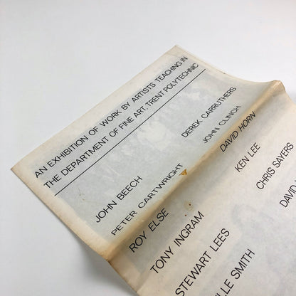 An Exhibition of Work by Artists... | Department of Fine Art, Trent Polytechnic exhibition leaflet, 1975