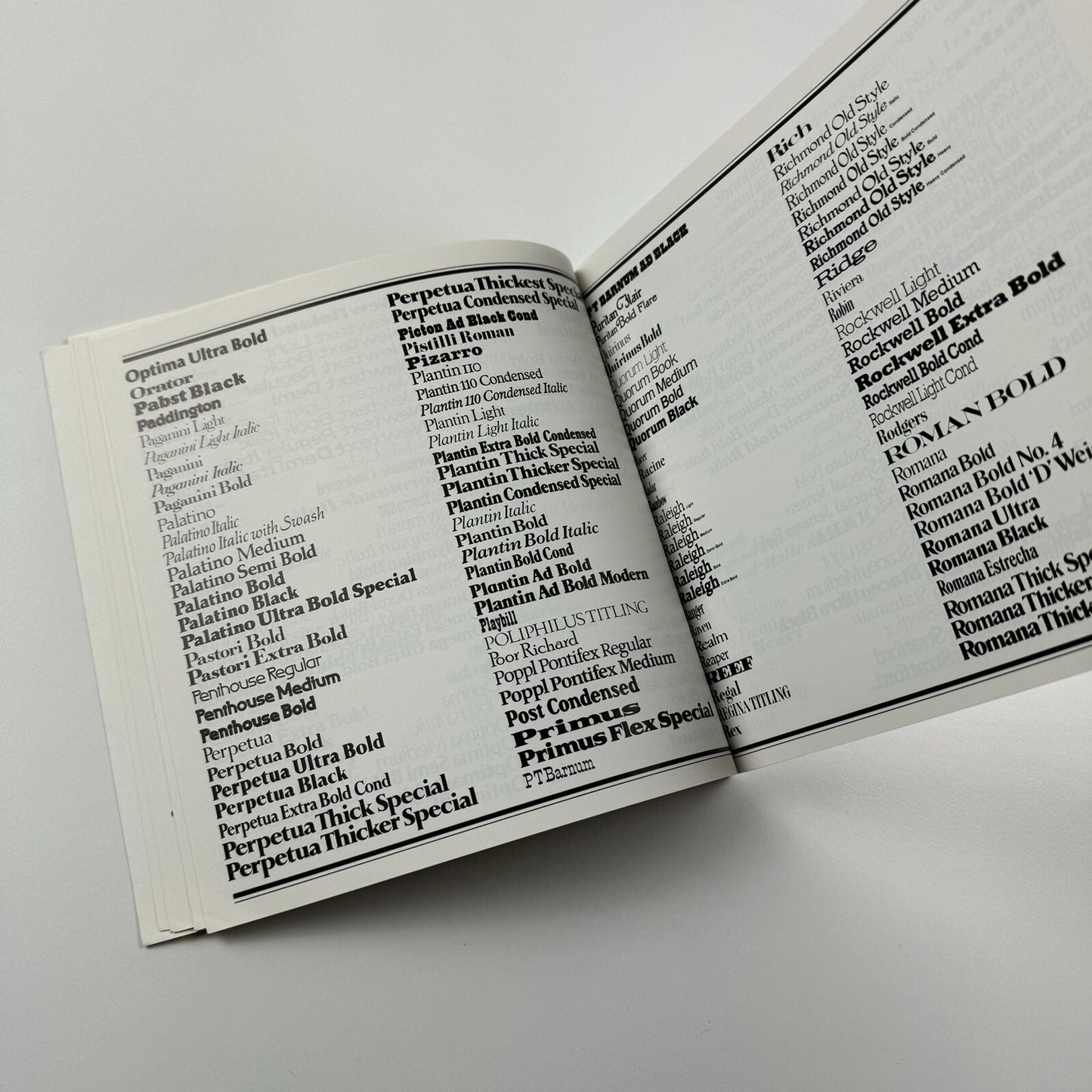 Headline Typefaces – Equation Graphics Ltd London | Type specimen booklet, undated