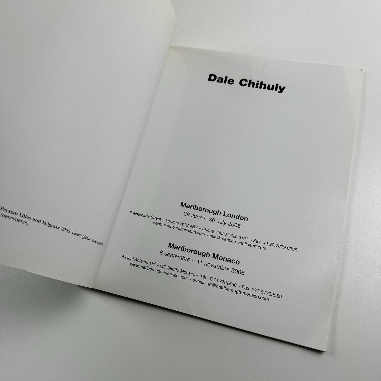 Dale Chihuly | Marlborough London/Monaco catalogue, 2005
