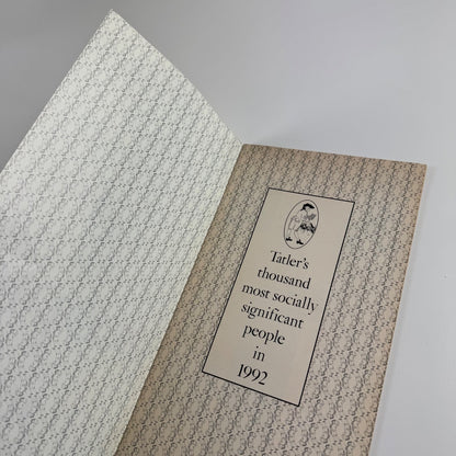 Leaflet Tatler’s thousand most socially significant people in 1992 Savoy Group
