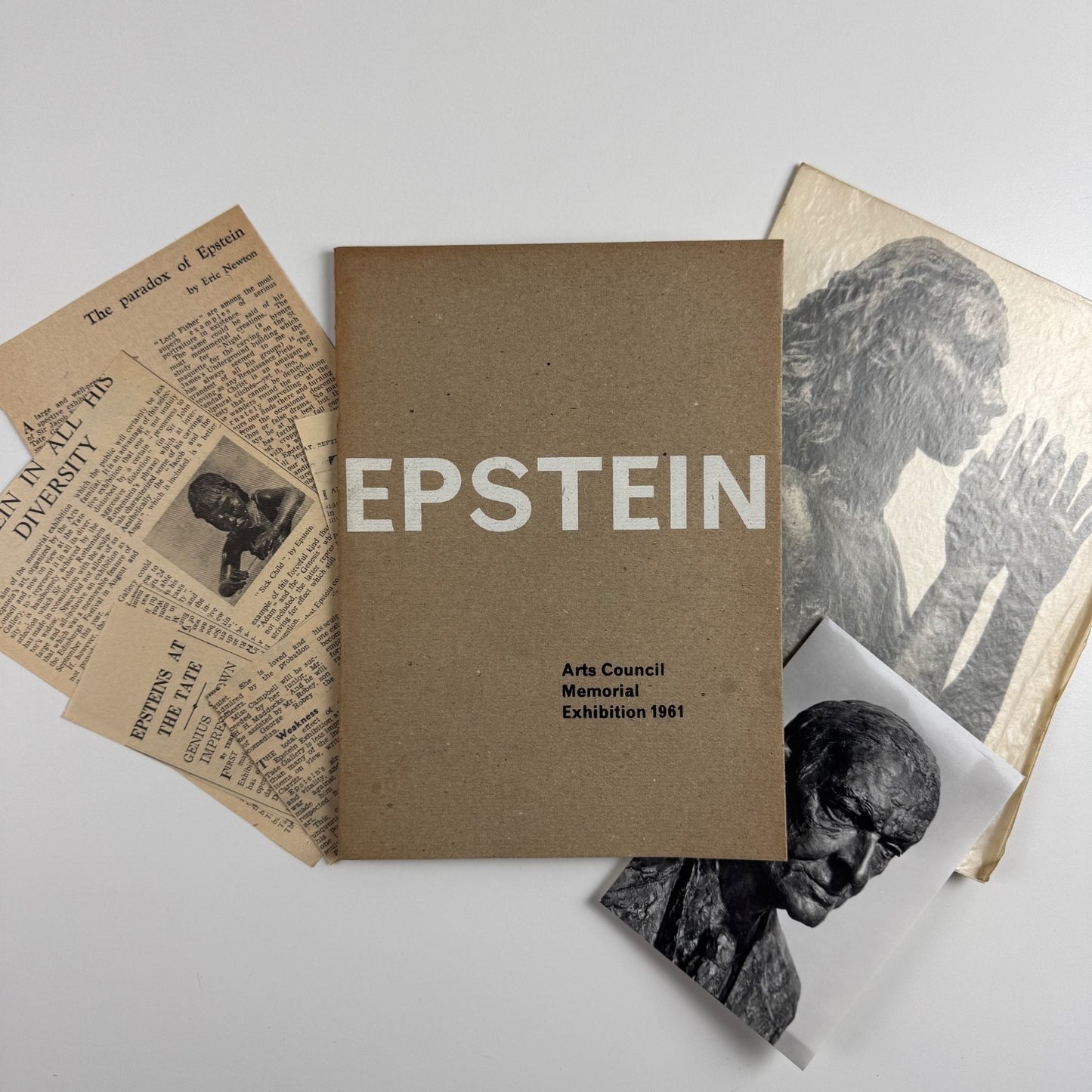 Jacob Epstein Arts Council Memorial Exhibition 1961 + related ephemera, press cuttings, photographs