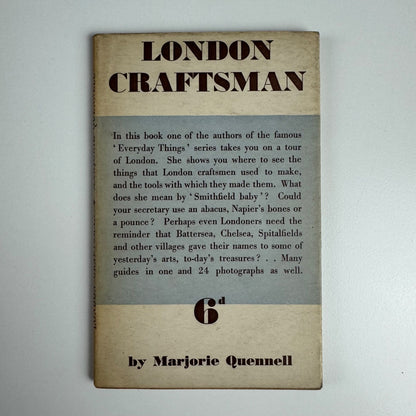 London Craftsman by Marjorie Quennell London Transport Passenger Board 1939