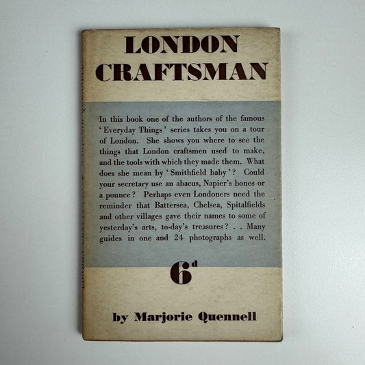 London Craftsman by Marjorie Quennell London Transport Passenger Board 1939