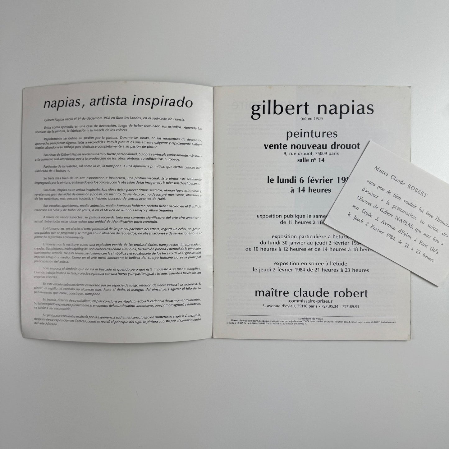 Gilbert Napias paintings. auction. Claude Robert Drouot 6 February 1984