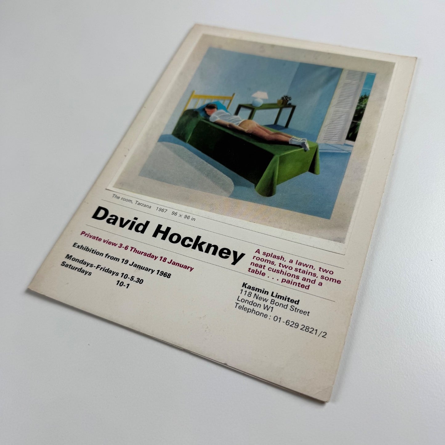 Folding card David Hockney | Kasmin Limited, London, 1968