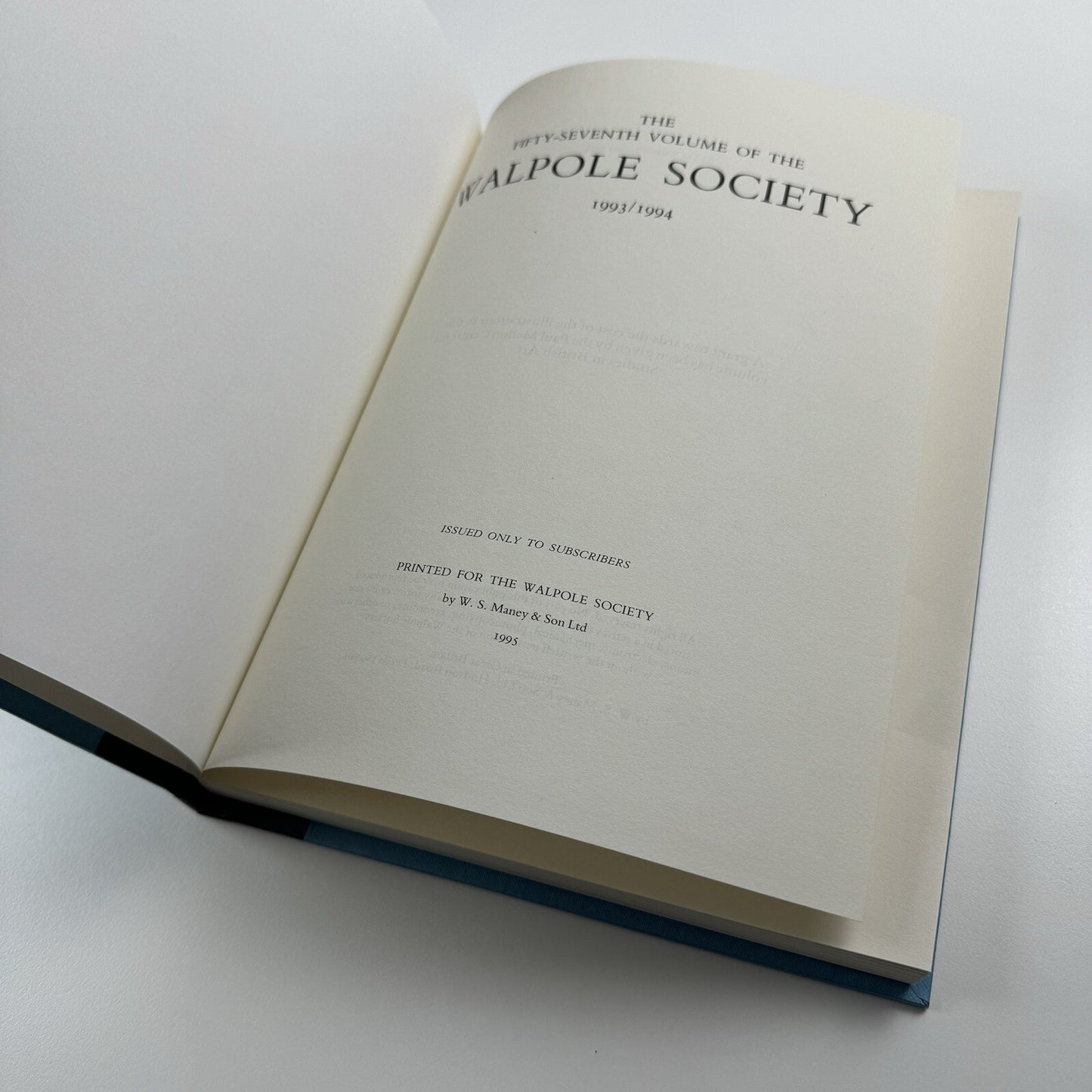 The Fifty-seventh volume of The Walpole Society 1993/4 LVII