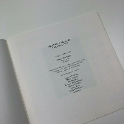 Piranese’s Prisons: a Perspective | 1988 exhibition catalogue | Graves Art Gallery, Sheffield