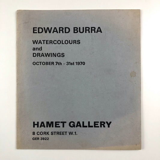 Edward Burra. Watercolours and Drawings | Hamet Gallery London, October 1970