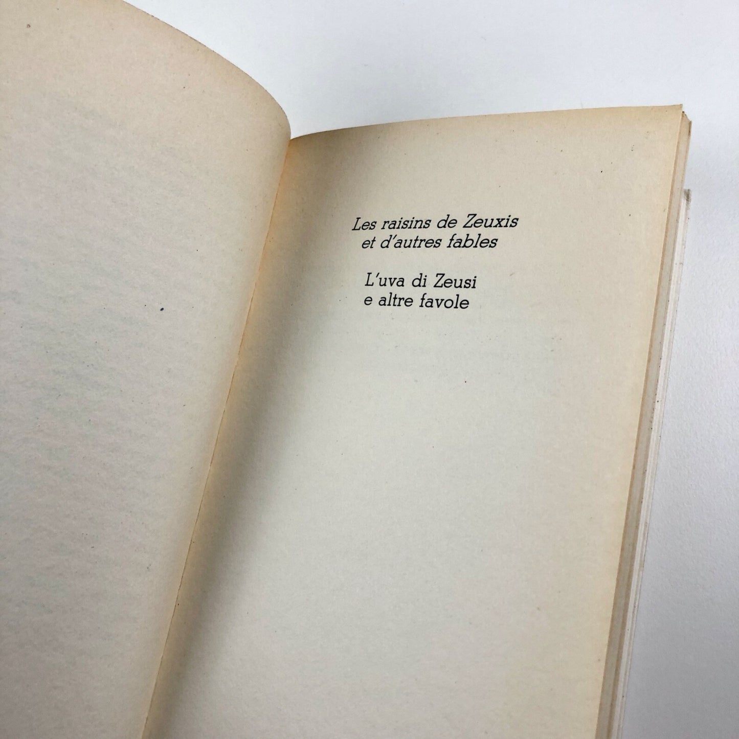 Yves Bonnefoy – L'Uva di Zeusi e Altre Favole | Biblioteca Cominiana, 1991