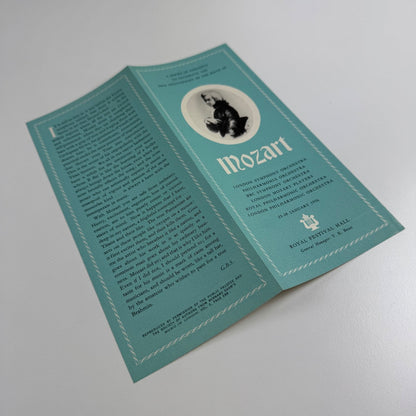 Leaflet 200th anniversary of birth of Mozart concerts Royal Festival Hall 1956