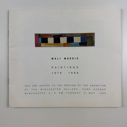 Leaflet Mali Morris. Paintings 1978-1989 The Winchester Gallery 1989