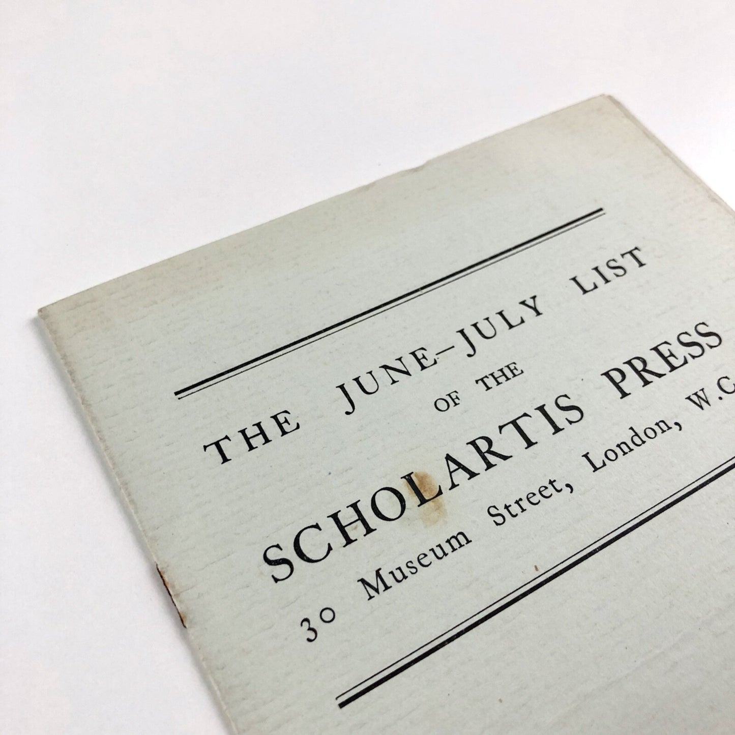 The June-July List of the Scholartis Press, 30 Museum Street | Eric Partridge | Undated, c.1928