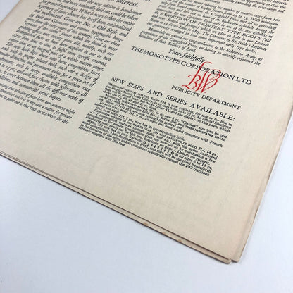Monotype News Letter 44 | April 1952 – How and Why Type Faces Differ | Broadsheet