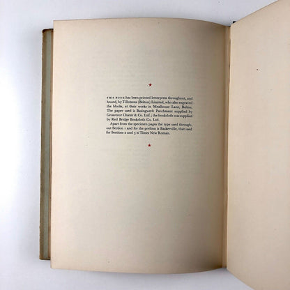 Tillotsons Type Specimen book new edition | December 1952