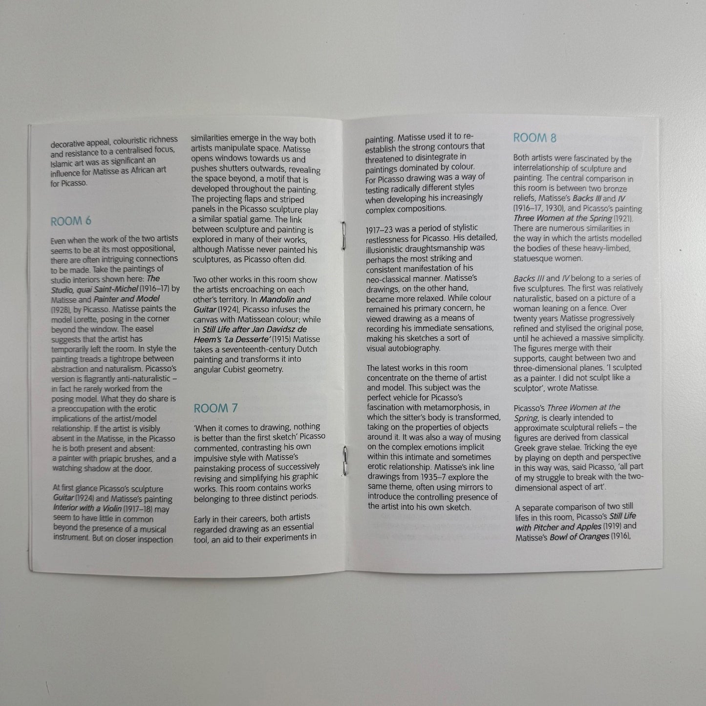 Gallery guide for Matisse Picasso | Tate Gallery, 2002