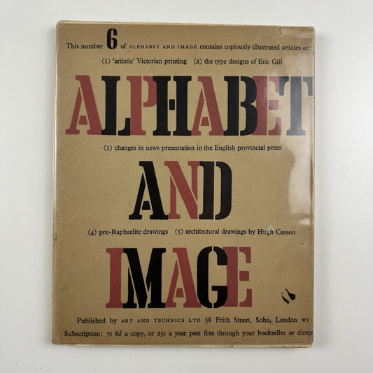 Alphabet and Image journal No 6. Spring 1948 ed Robert Harling | Beatrice Warde inscription