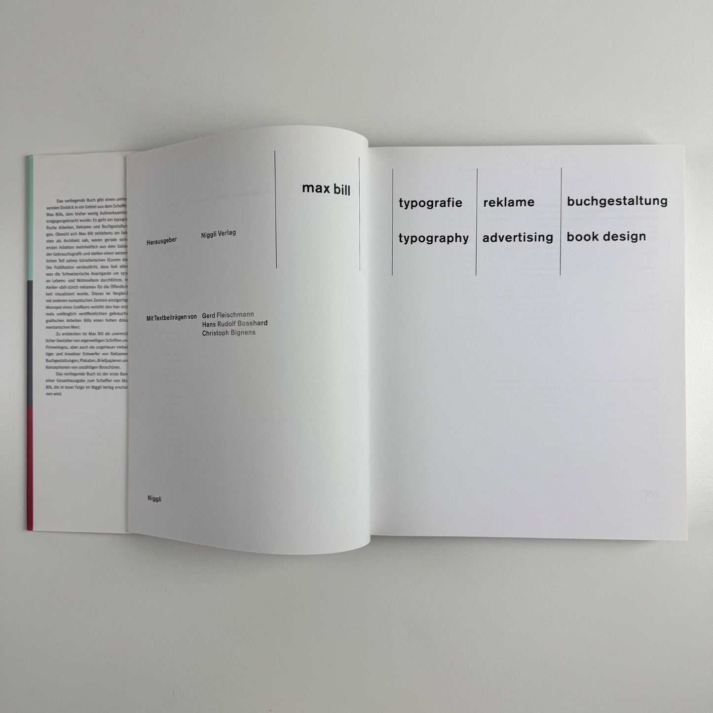 Max Bill. Typography, advertising, book design | Niggli, 1999 hardback