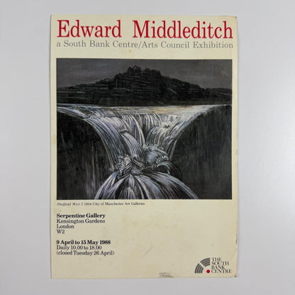 Promotional card for Edward Middleditch | Arts Council Serpentine Gallery 1988