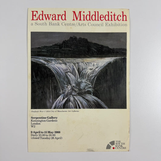 Promotional card for Edward Middleditch | Arts Council Serpentine Gallery 1988