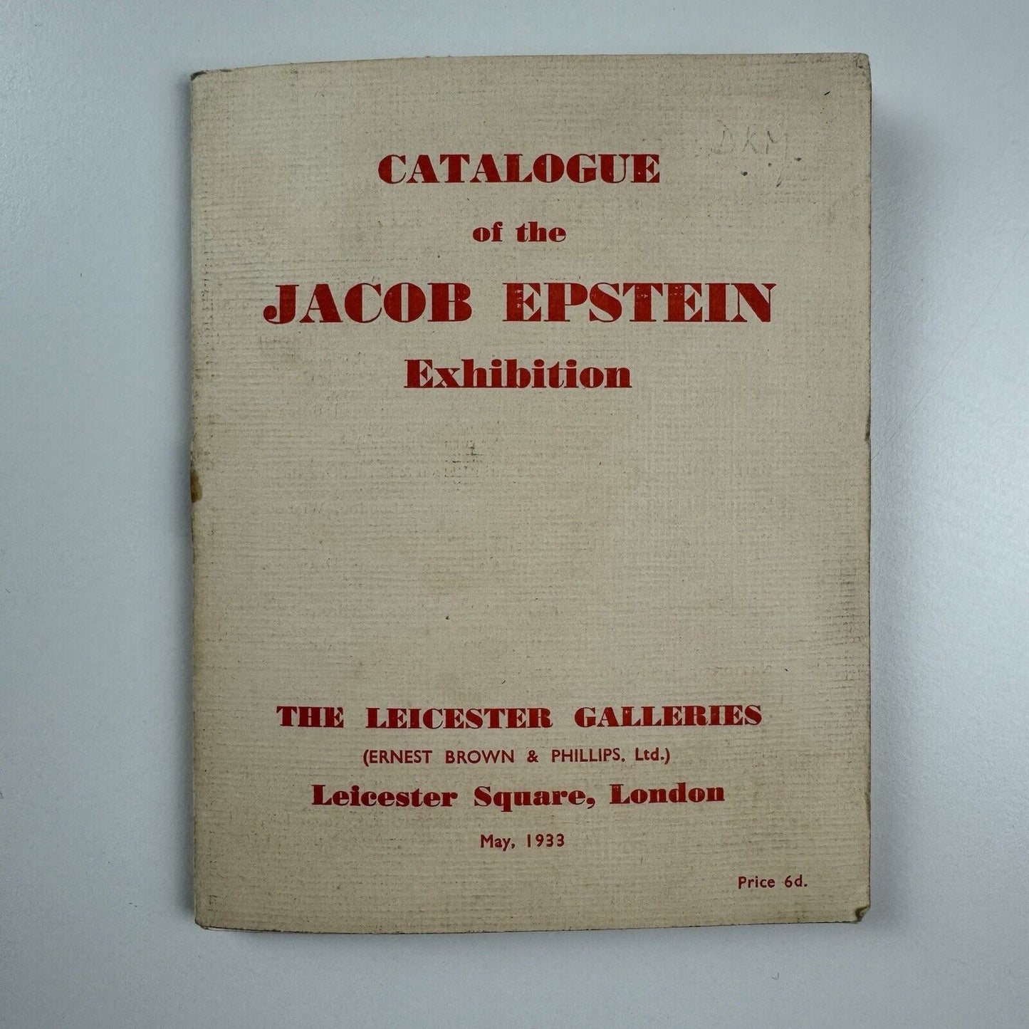 Jacob Epstein | The Leicester Galleries exhibition catalogue | Ernest Brown & Phillips, May 1933