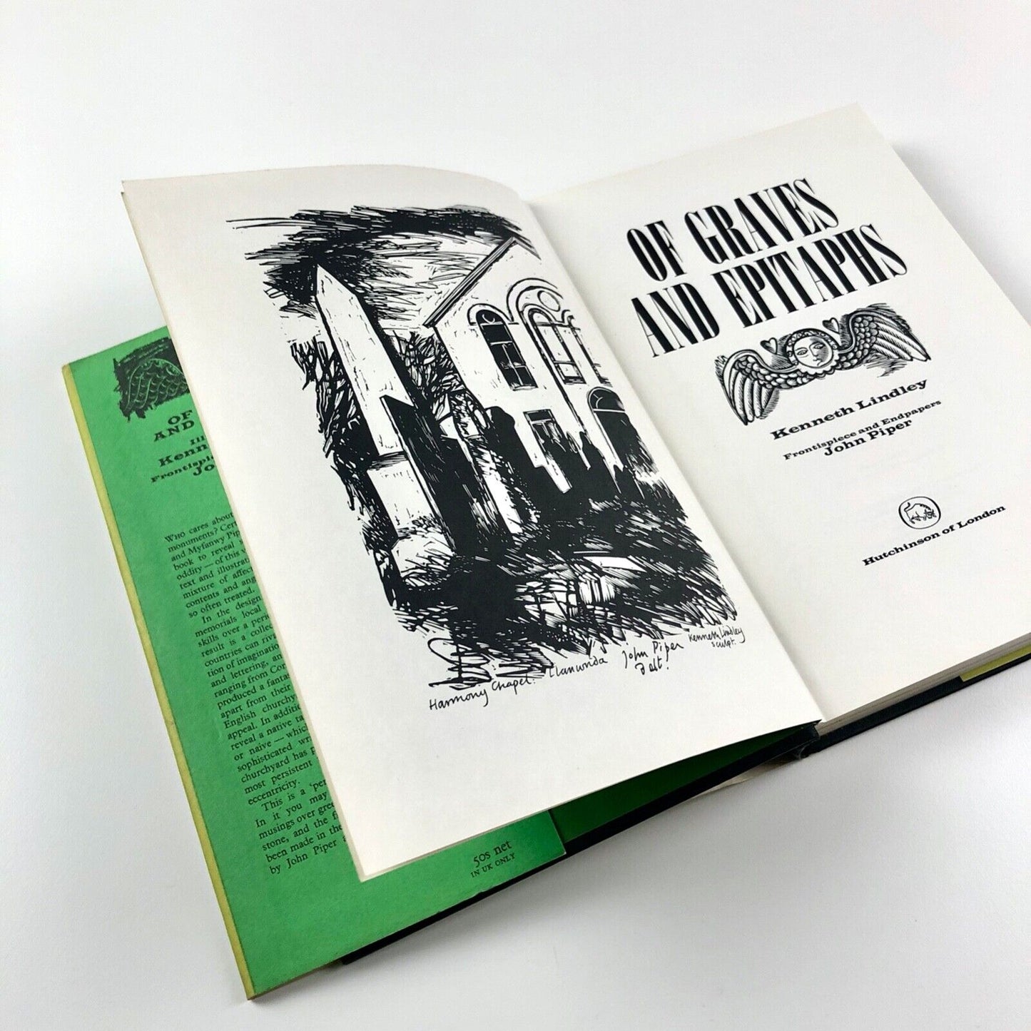 Of Graves and Epitaphs by Kenneth Lindley | frontispiece and endpapers by John Piper | Hutchinson, 1965