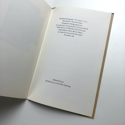 Typophile Monograph No 4 | Wolfgang Tiessen: Serving author and reader, 1987