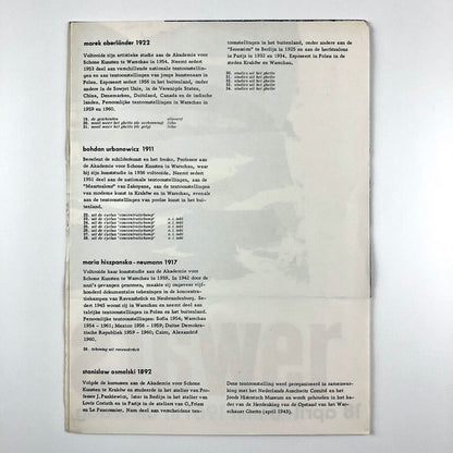 Warashauer Ghetto | Nieumarkt Amsterdam Stedelijk fold-out catalogue/poster 1961