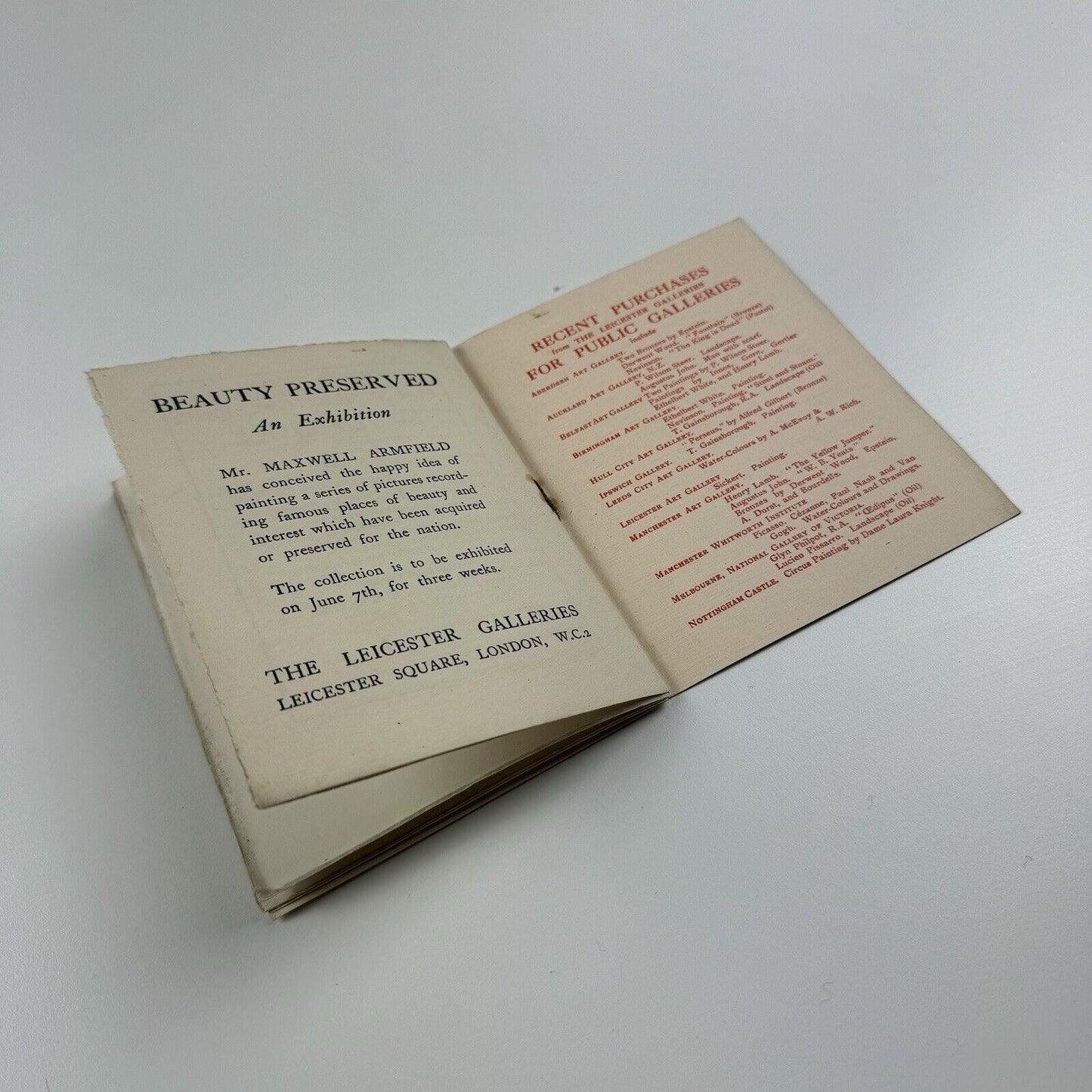 Jacob Epstein | The Leicester Galleries exhibition catalogue | Ernest Brown & Phillips, May 1933