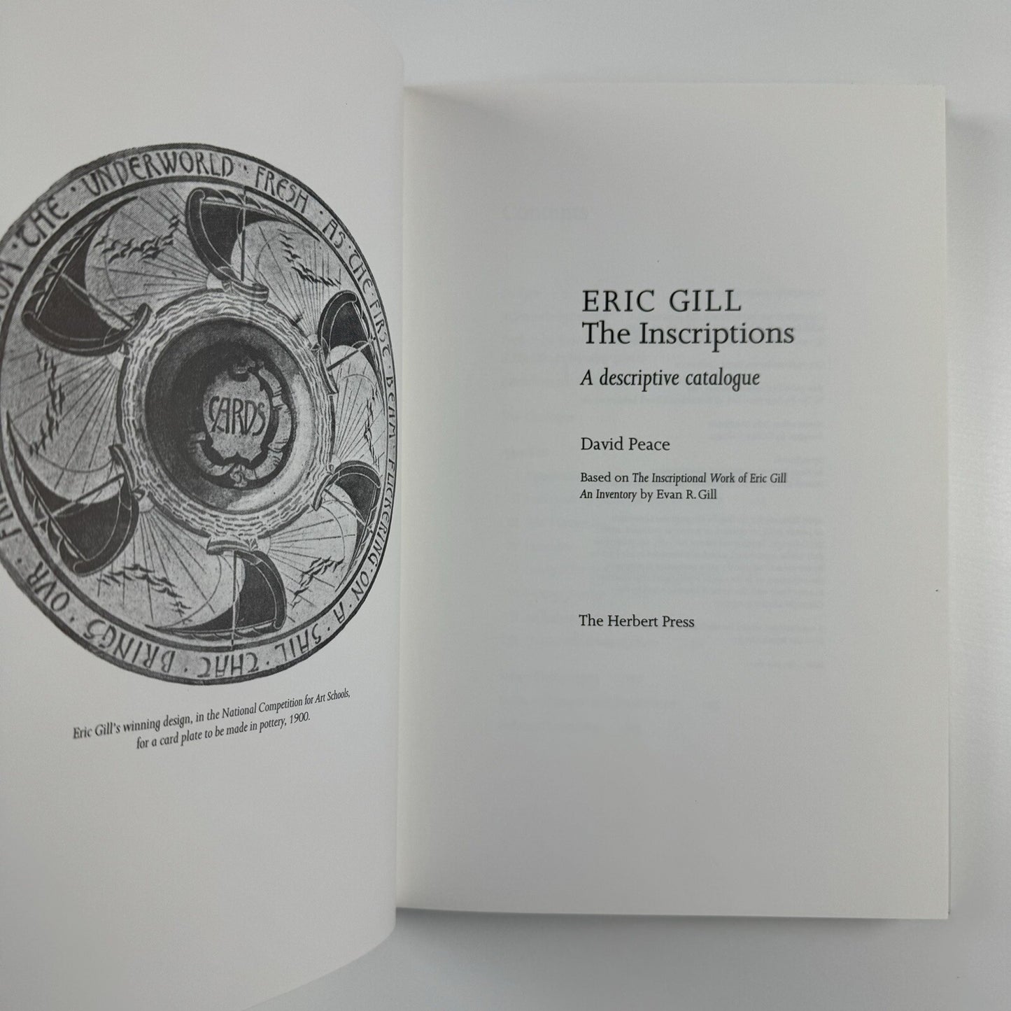 Eric Gill – The Inscriptions by David Peace | Herbert Press 1994