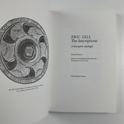 Eric Gill – The Inscriptions by David Peace | Herbert Press 1994
