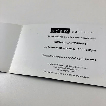 Richard Cartwright | Adam Gallery Bath 4-page private view invitation card, 1999