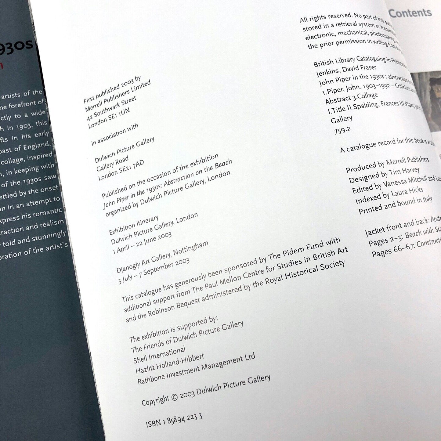 John Piper in the 1930s – Abstractions on the Beach  by David Fraser Jenkins and Frances Spalding | Dulwich Picture Gallery, 2003