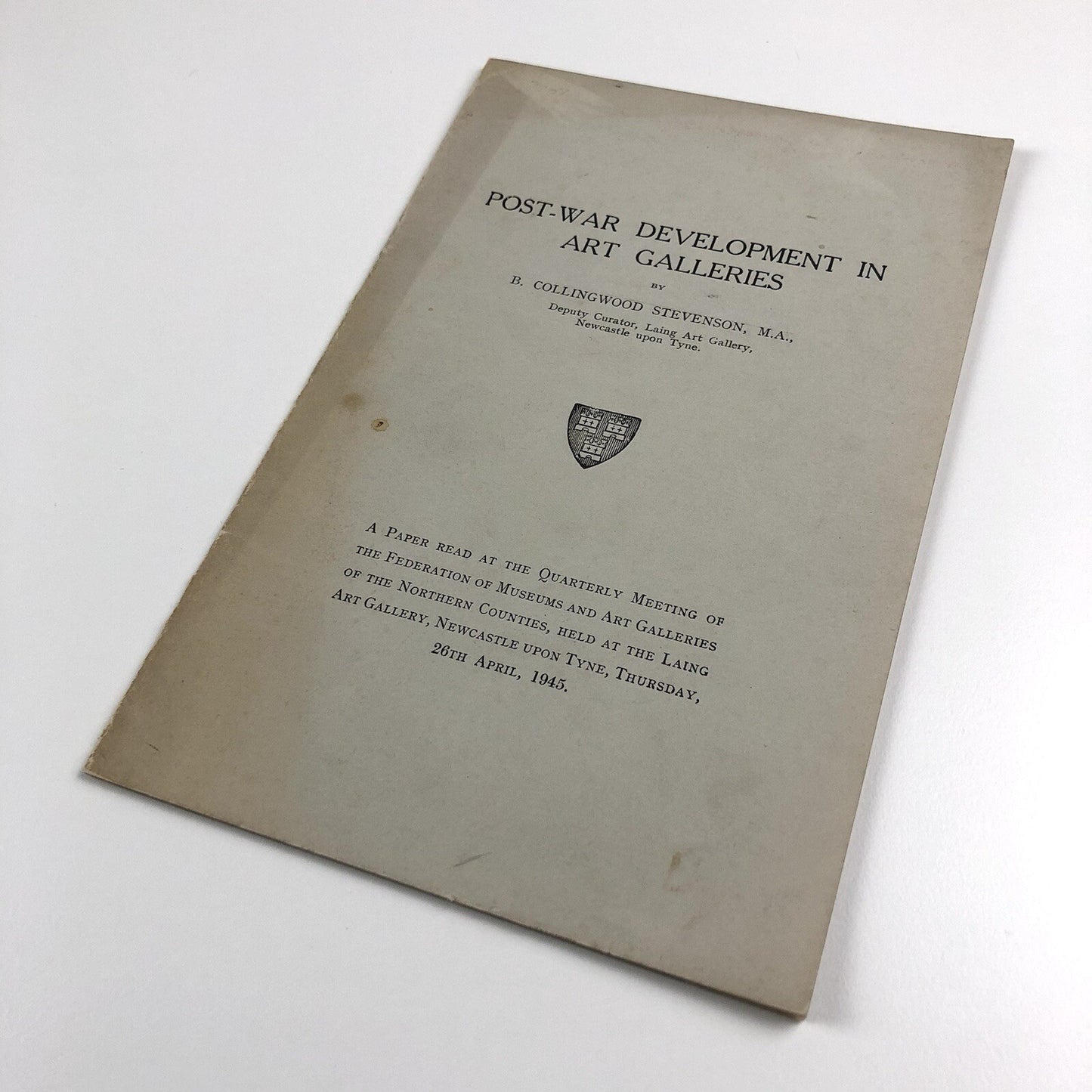 Post-War Development in Art Galleries by B Collingwood Stevenson 1945 | Laing Art Gallery, Newcastle