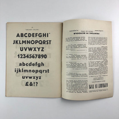 Alphabet in Type LCC type specimen booklet | Whitechapel Art Gallery, 1958