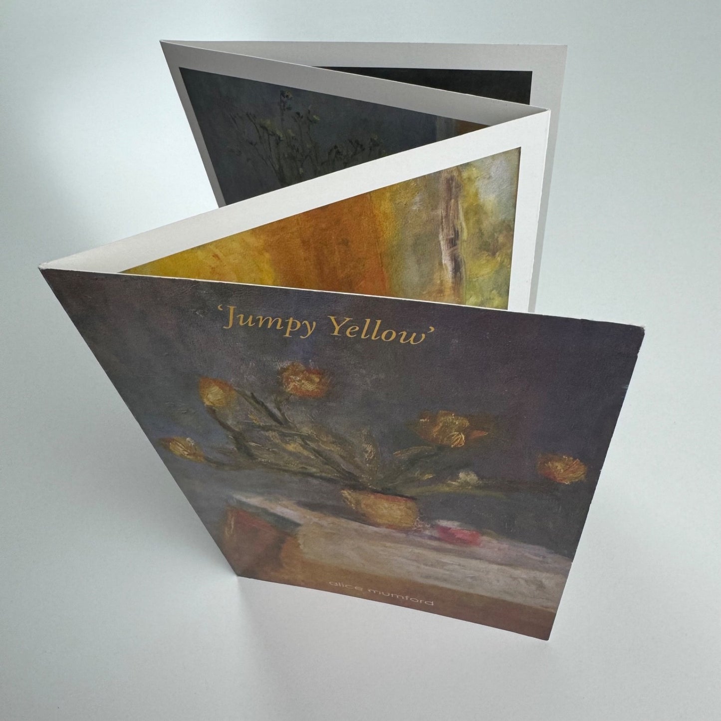 Folding card 'Jumpy Yellow' Alice Mumford | Badcocks Gallery 2008