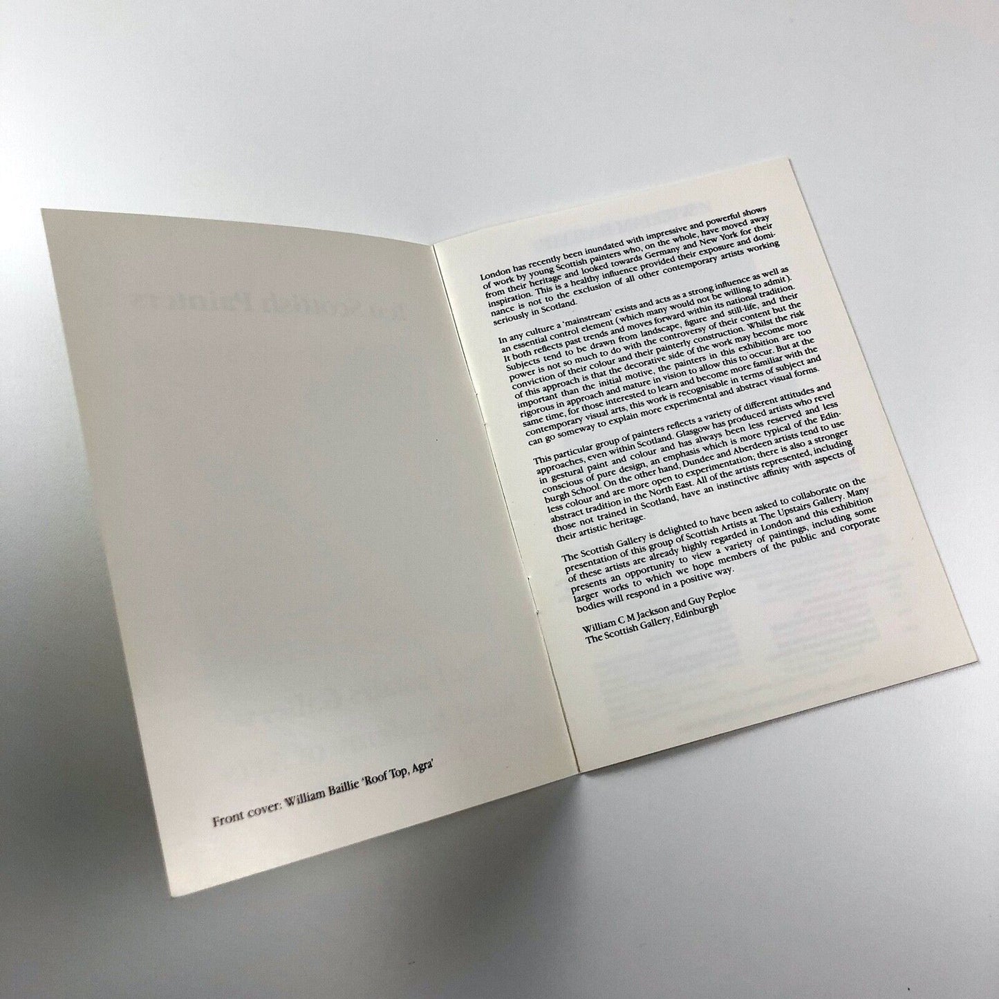 Ten Scottish Painters. The Upstairs Gallery | Royal Academy of Arts catalogue booklet, 1986