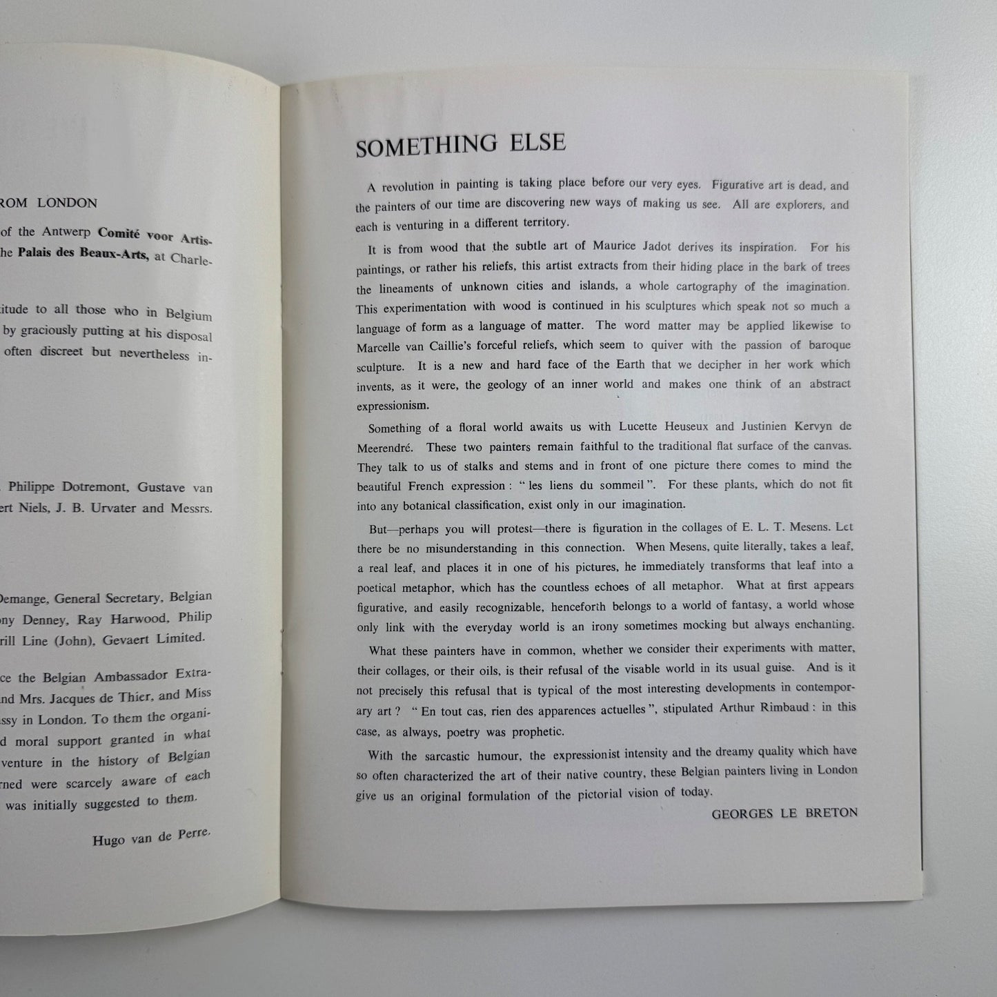 Five Belgian Painters from London | Maurice Jadot, Lucette Heureux, J. Kelvin de Meerendré, Marcelle van Caillie, E.L.T. Mesens | Grabowski Gallery 1961