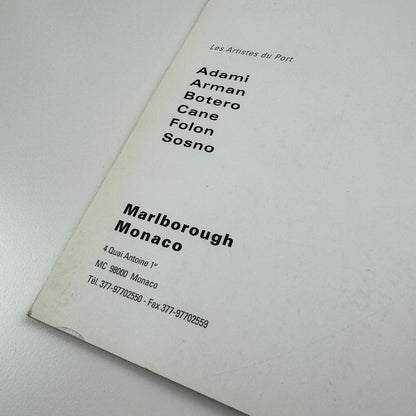 Les Artistes du Port | Adami, Arman, Botero et al | Marlborough Monaco catalogue, 2000/1