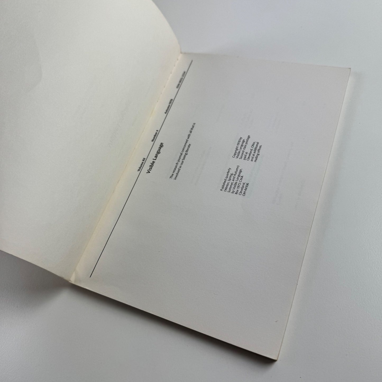 Visible Language journal Volume XII Number 4 Autumn 1978