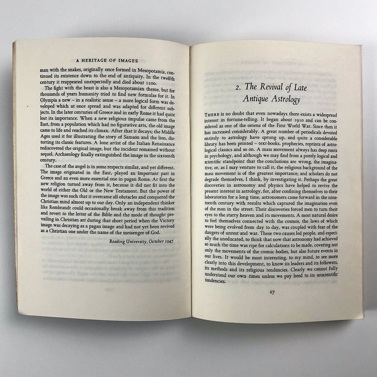A Heritage of Images – A Selection of Lectures by Fritz Saxl | Peregrine, 1970