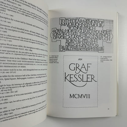 Eric Gill – The Inscriptions by David Peace | Herbert Press 1994
