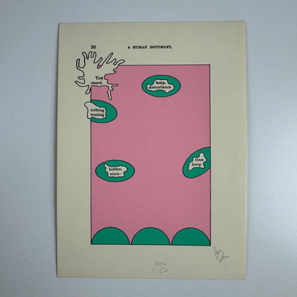 A Humument page 36 'THE sound.' by Tom Phillips | The Tetrad Press, 1970