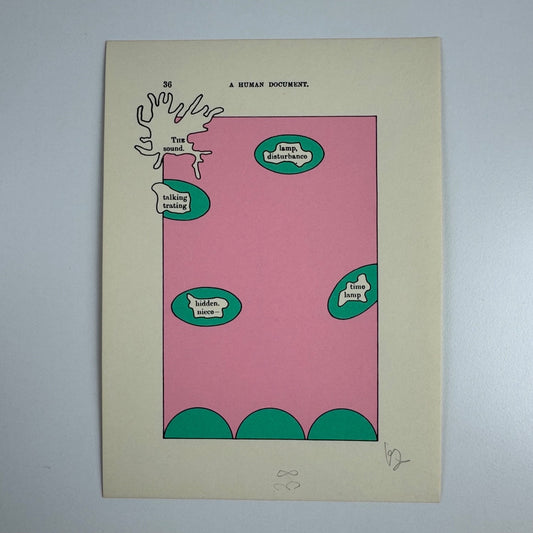 A Humument page 36 'THE sound.' by Tom Phillips | The Tetrad Press, 1970