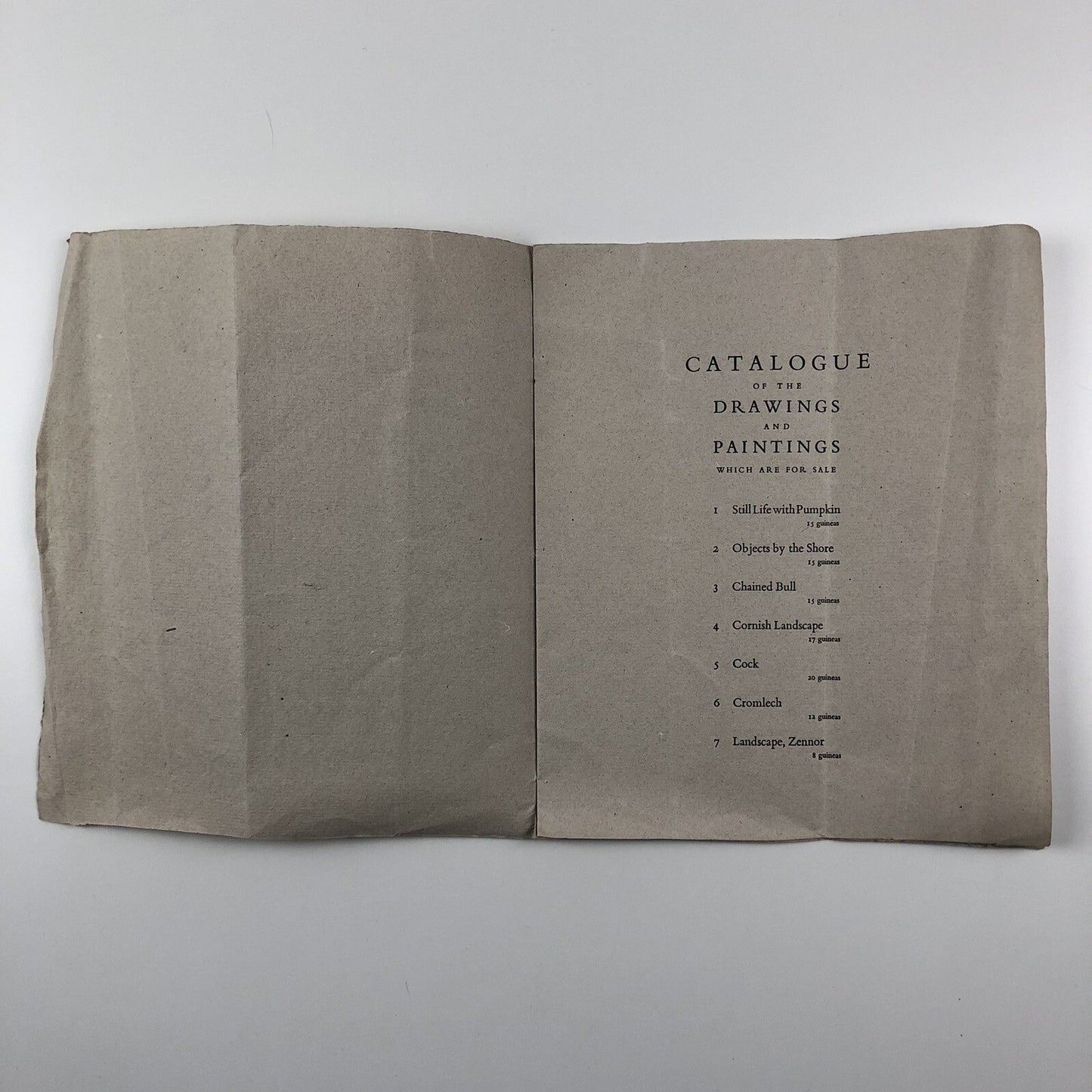 Catalogue Drawings and Paintings by Bryan Wynter | Guido Morris, St Ives catalogue leaflet 1947