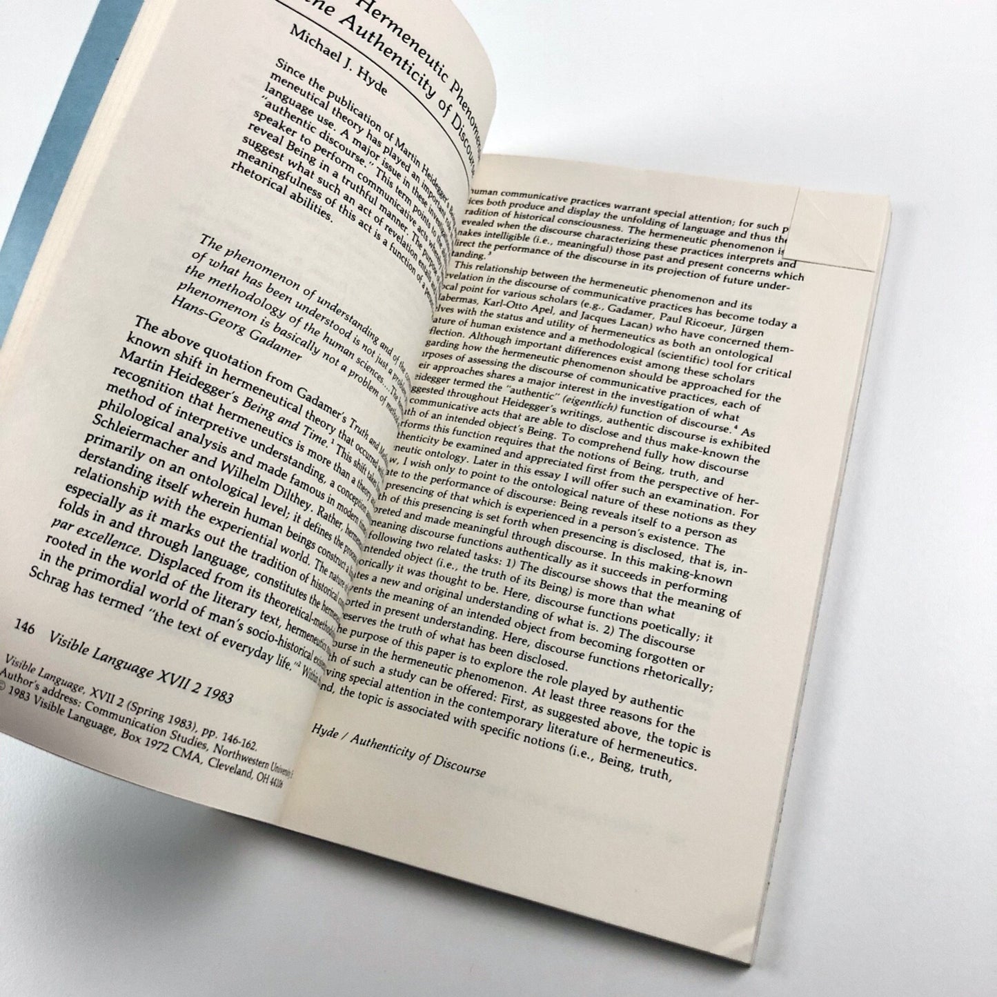 Visible Language journal Vol XVII, No. 2, Spring 1983 | The Renascence of Die Hermeneute