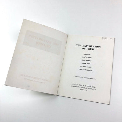 The Exploration of Form – exhibition catalogue | Arthur Tooth & Sons, 1958