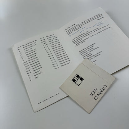 Tony O'Malley – Folded card  and Private View invite | Tom Caldwell Galleries Dublin | Signed