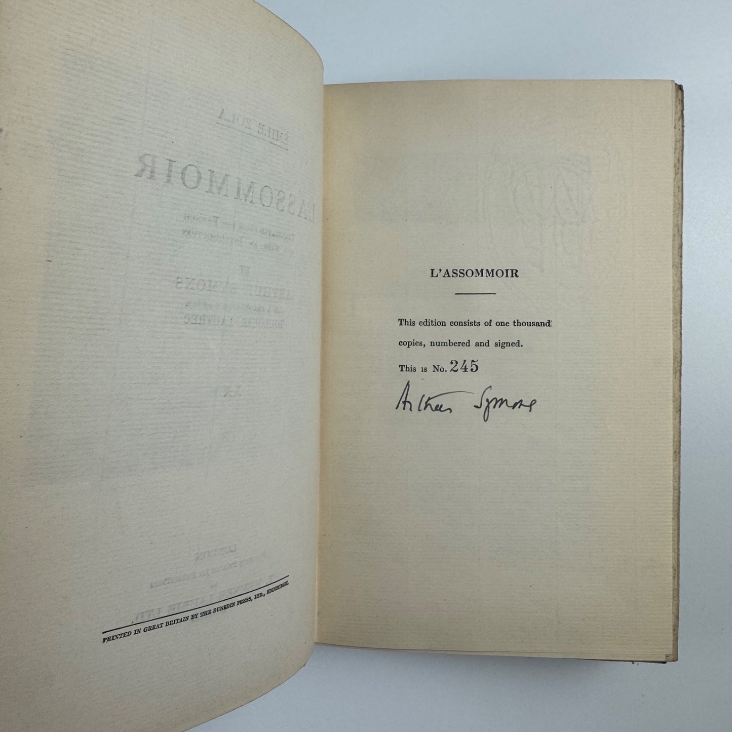 L’Assommoir Emile Zola by Arthur Symons | T Werner Laurie, 1928 Limited edition signed